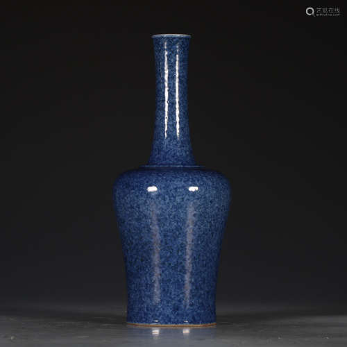 QIANLONG MARK, CHINESE BLUE GLAZED VASE