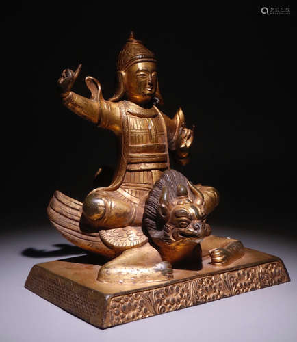 CHINESE GILT BRONZE BUDDHA