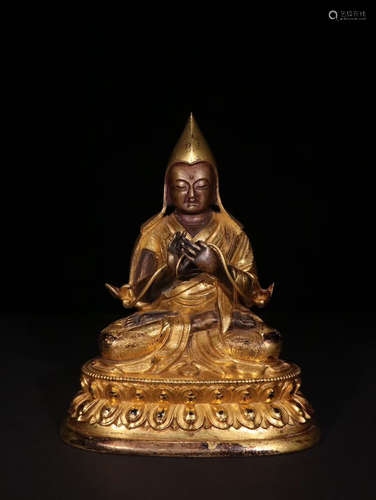 CHINESE GILT BRONZE BUDDHA