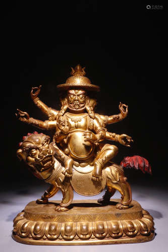 CHINESE GILT BRONZE BUDDHA