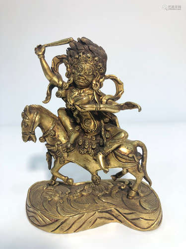 CHINESE GILT BRONZE BUDDHA