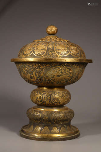 CHINESE GILT SILVER ORNAMENT