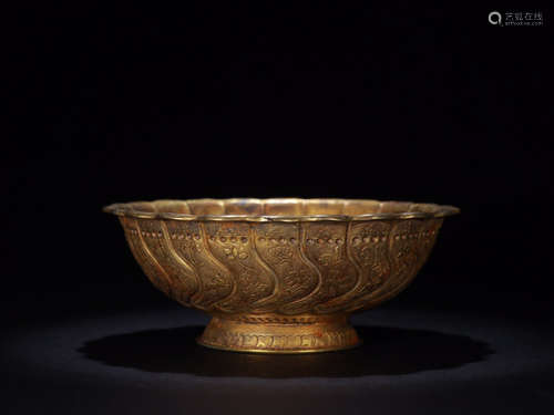 CHINESE GILT SILVER BOWL