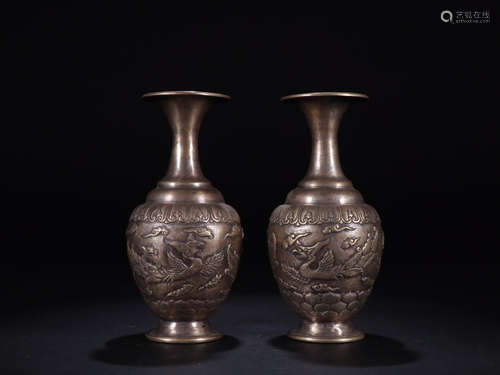 CHINESE GILT SILVER VASE