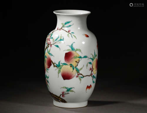 QIANLONG MARK, CHINESE FAMILLE ROSE VASE