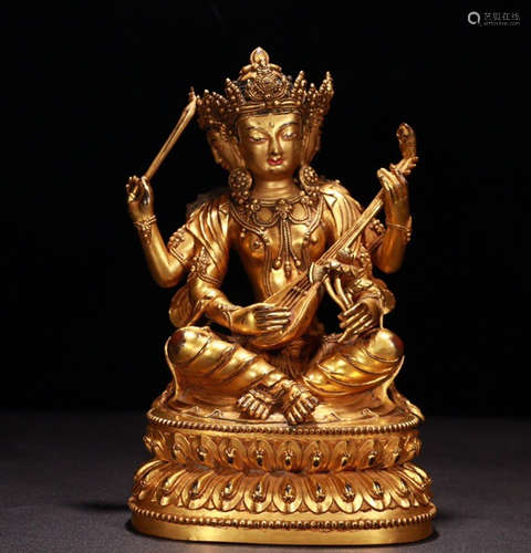 CHINESE GILT BRONZE BUDDHA