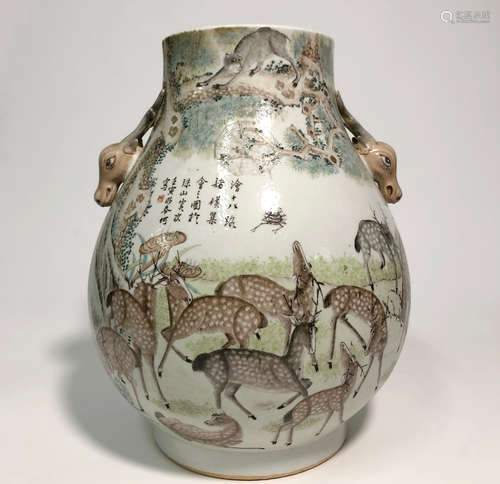 CHINESE QIANJIANGCAI VASE