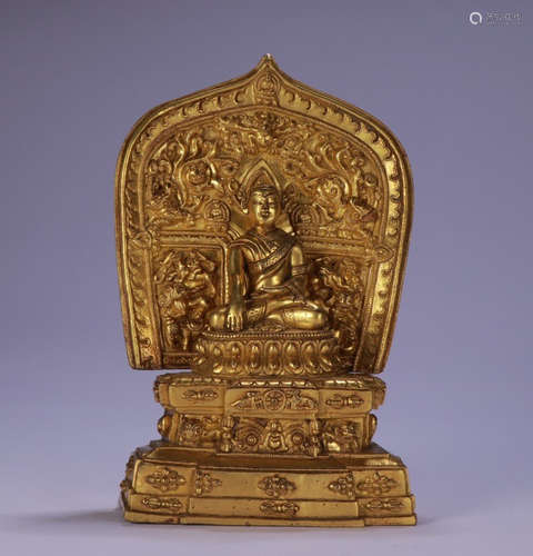 CHINESE GILT BRONZE BUDDHA