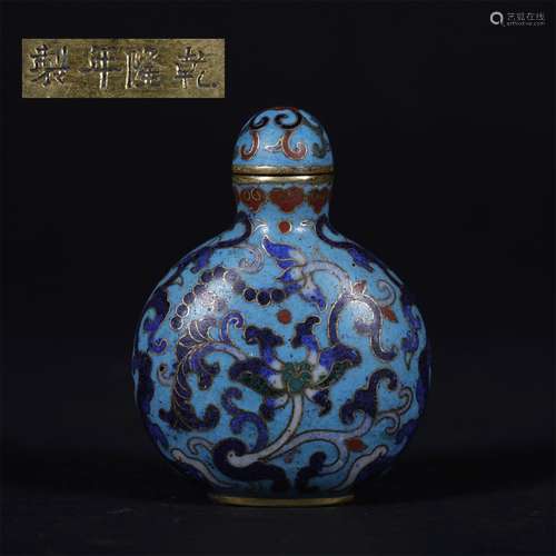 A QING DYNASTY CLOISONNE SNUFF BOTTLE