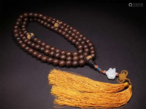 A STRING OF QING DYNASTY CHENXIANG  108 BUDDHA BEADS