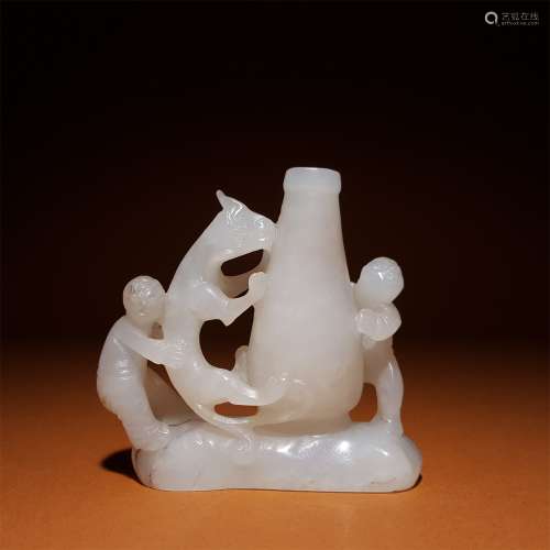 A HETIAN JADE INCENSE INSERTED