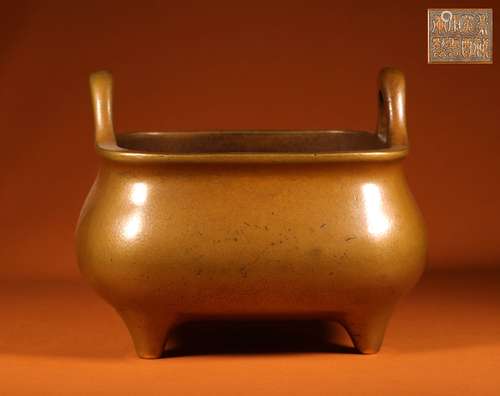 A MING DYNASTY CHONGZHEN  SQUARE INCENSE BURNER