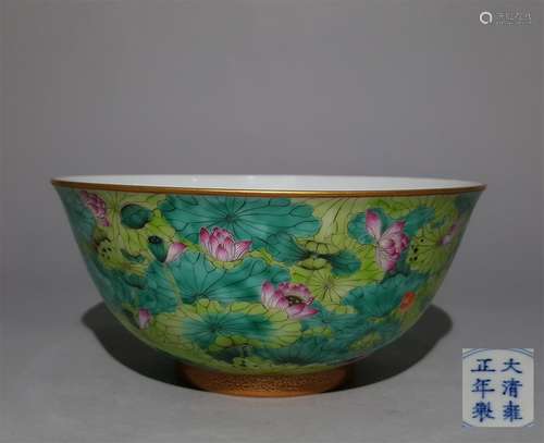 A QING YONGZHENG DYNASTY CARVED LACQUER BOX LOTUS BOWL