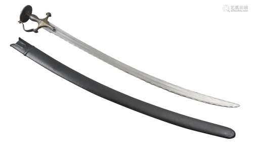 十九世纪样式 印度波刃背花塔瓦弯刀
