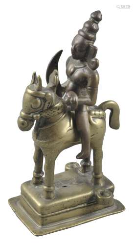 十九世纪样式 印度骑马武士铜像