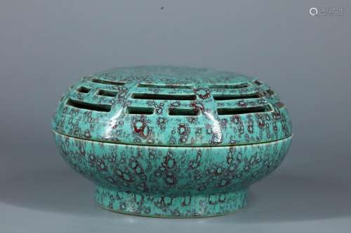 A QING DYNASTY QIANLONG STYLE TURQUOISE INCENSE BURNER