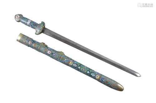 清式 铜胎掐丝珐琅文房赏玩剑