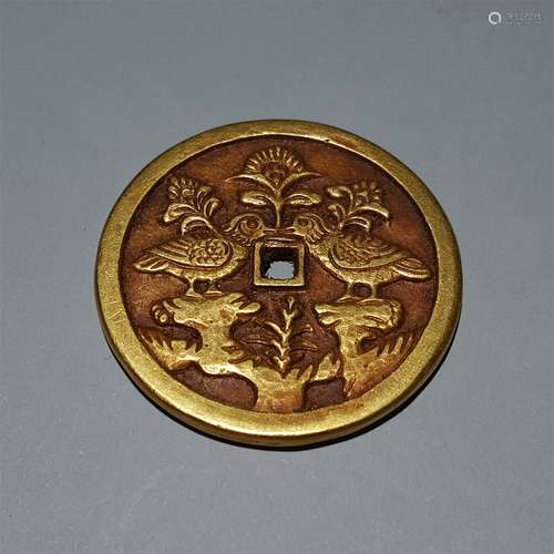 A LIAO DYNASTY PURRE GOLD CION