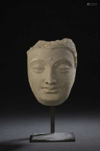 Stuccoed Buddha head Afghanistan, Greco Buddhist a…