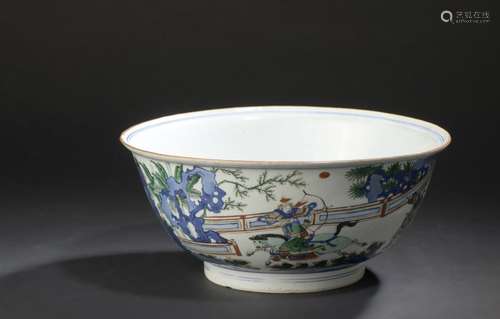 Large bowl in Wucai porcelain China, 17th century …