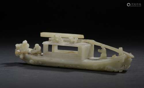 Celadon jade boat China, late 18th century Represe…