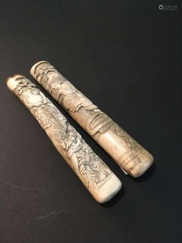 Two part bone pipe case Japan, late 19th century W…