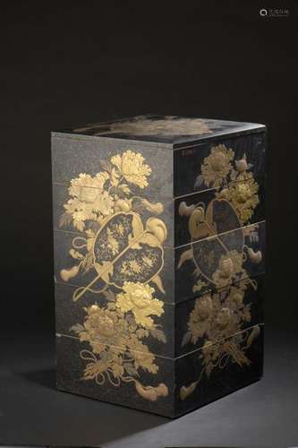 Lacquered wooden picnic box Japan, Meiji period (1…