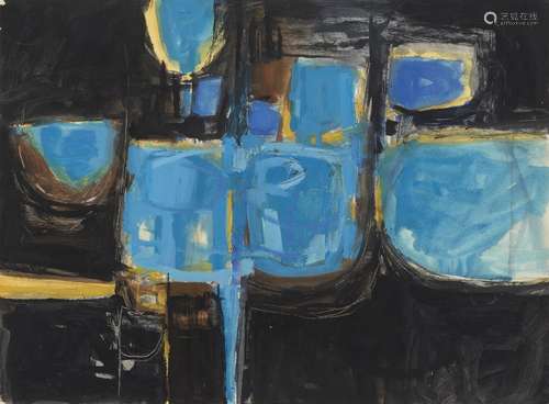 Henry Cliffe, British 1919-1983- Blue at Night; gouache and graphite, bears title and date '60 to