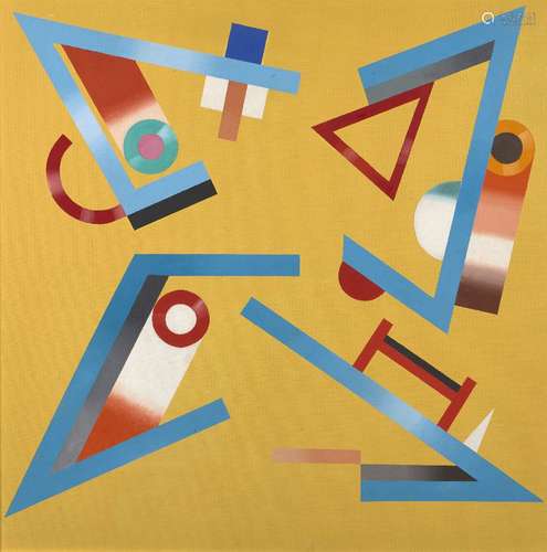 Jack Smith, British 1928-2011- Fractured on Yellow, 1993; oil on canvas, 76x76cm (ARR) Provenance: