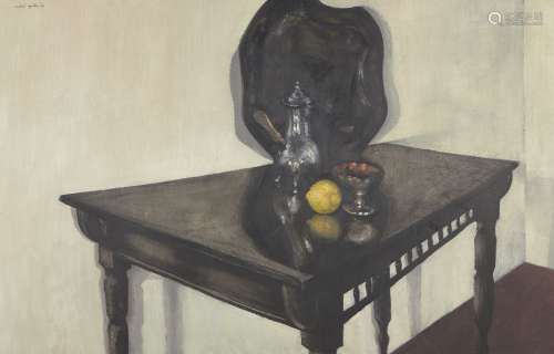 Michael Ayrton, British 1921-1975- Table Still life, 1954; oil on board, signed and dated 54, 69 x