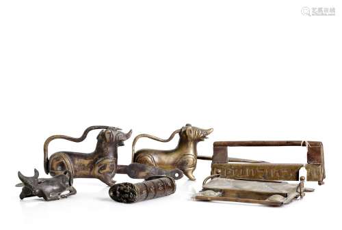lot of 6 Chinese antique bronze locks