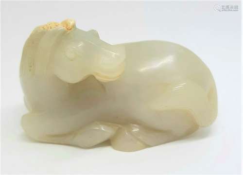 an antique, rare, Chinese, jade horse. Qing dyn.
