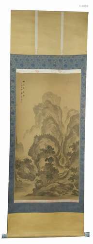 Chinese ink on silk painting