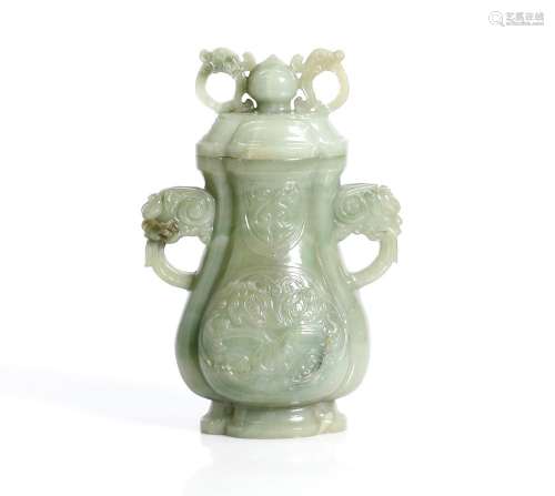 a fine, antique, Chinese, archaic style, jade vessel.