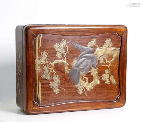 big, , Japanese, wood and lacquer box. Meiji period,