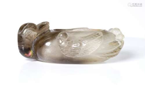 rock crystal ink washer, depicting a duck. qing/republic
