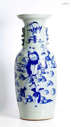 an antique, Chinese, blue and white vase,