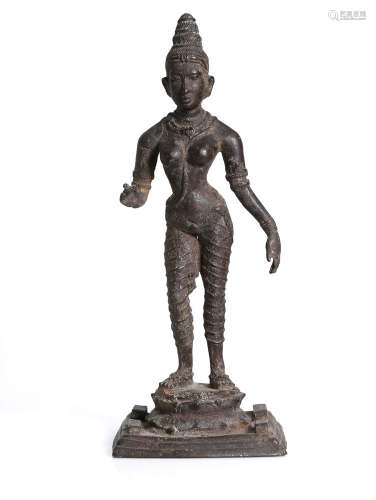 Indian or southeast Asian bronze depicting Uma. Late 18th