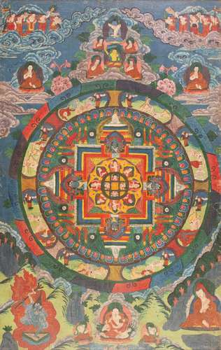 an antique, Tibetan thangka 1900s,