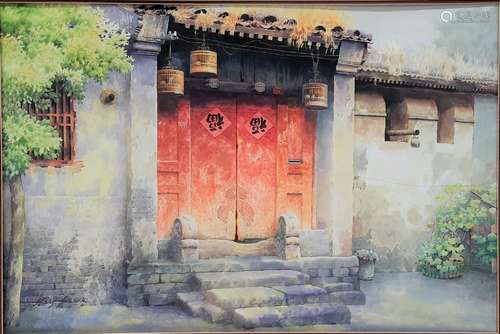 lovely, Chinese, water color painting by Huang Yoawei,