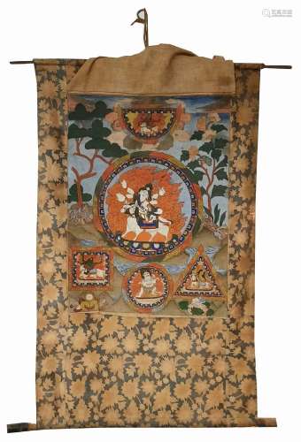 antique Sino-Tibetan, fine thangka . late 19th cent.china