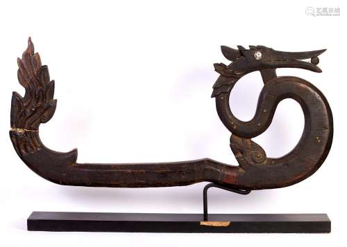 an antique, southeast Asian, Burmese wood, sculpture