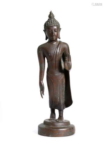 antique, rare, Thai, walking bronze Buddha. 7th cent.