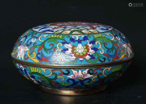 a chinese cloisonne box and cover in the 19th century