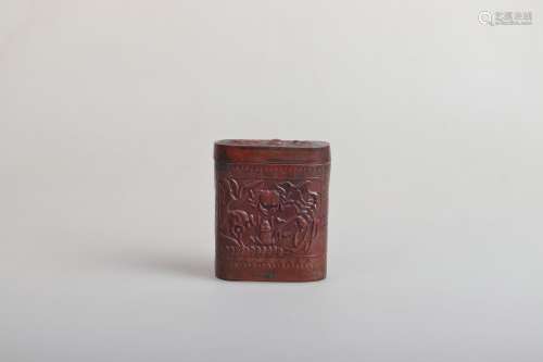 a chinese bronze box and cover in the 19th century