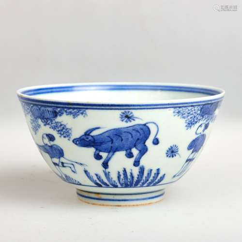 a chinese blue and white porcelain bowl in the 18th century