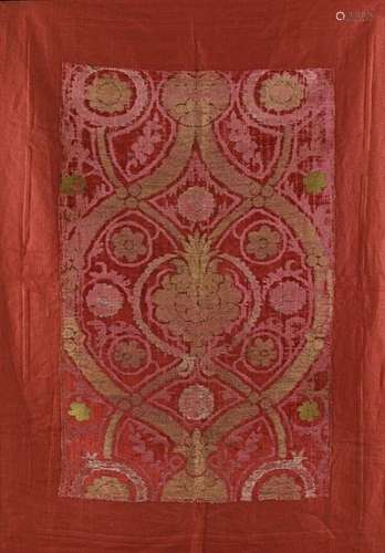 An Ottoman Silk Brocade Panel,…