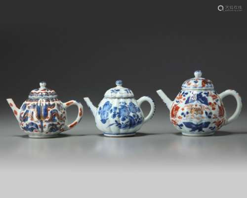 Three Chinese Moulded Teapots …