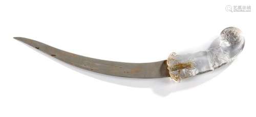 A Mughal Dagger With Rock Crys…