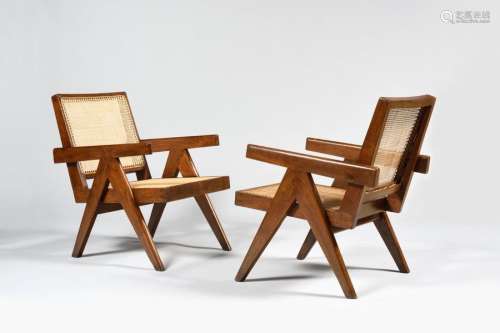 PIERRE JEANNERET (1896 1967) « Easy chairs » Chand…